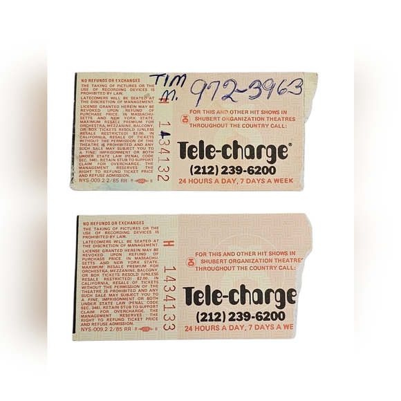 Les Miserables Broadway Theatre Playbill & Ticket Stub (2) July 1989 Baryshnikov - Picture 3 of 7